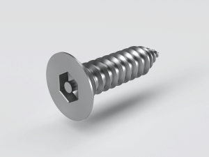 Hexagon socket countersunk head self tapping screw with pin