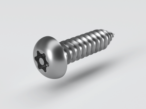 Hexalobular button head self tapping screw with pin