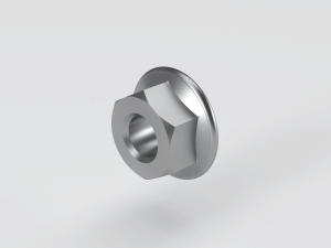 Hexagon nut with plain flange